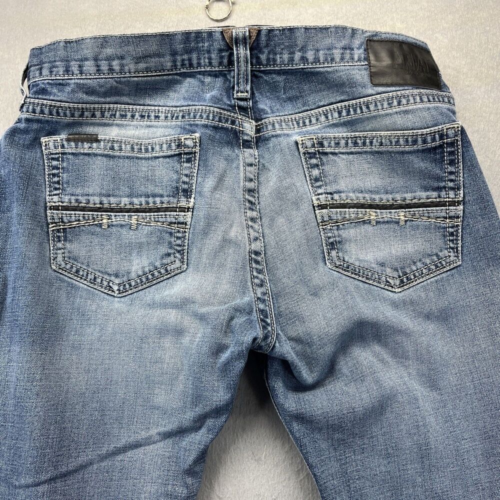 Ariat M7 Jeans Mens 35x32 Blue Rocker Straight Leg Denim Medium Wash Western - Picture 6 of 16